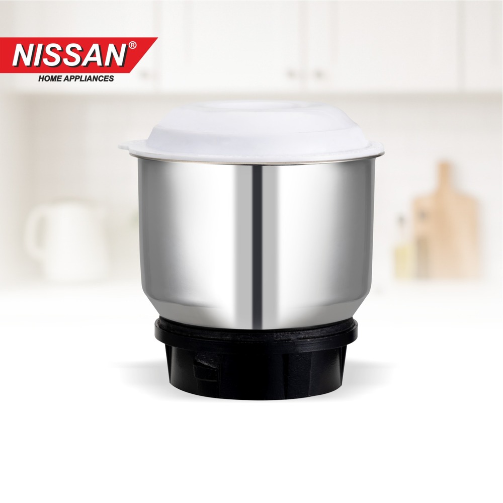 NISSAN HOME APPLIANCES 400ML Stainless Steel Mixer Grinder Jar | Heavy Duty Replacement Mixie Jar for Chutney Grinding, Blending & Mixing | Compatible with Most Mixer Grinders | Food-Grade Steel Body